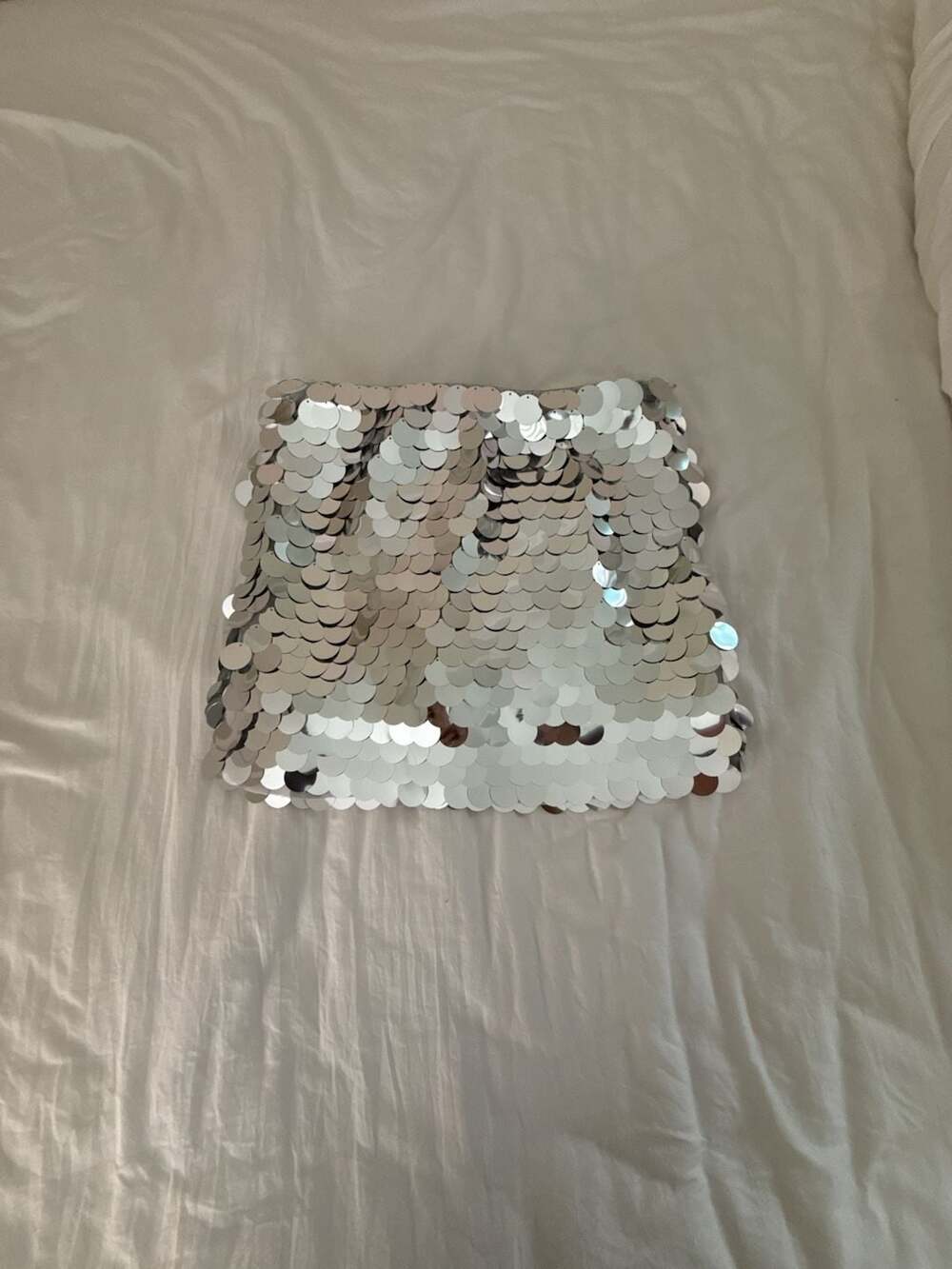 Zara Silver Sequin Mini Skirt Size S